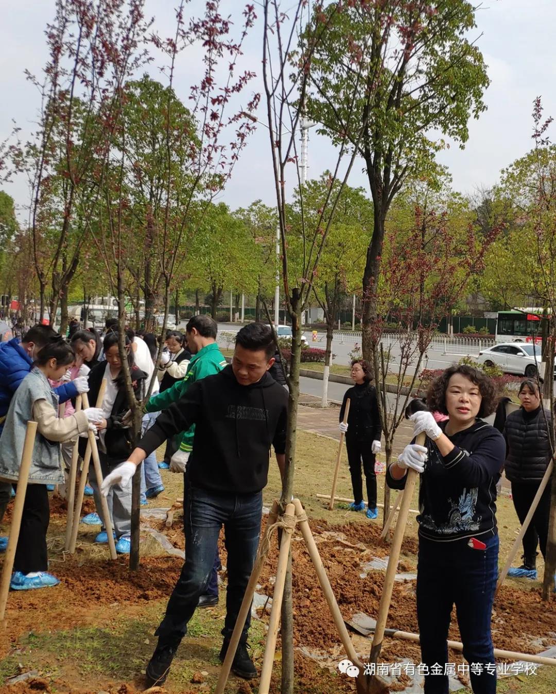 湖南省有色金属中等专业学校植树节党建活动