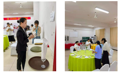 旅游管理學院舉行第十屆“中餐宴會擺臺”技能大賽