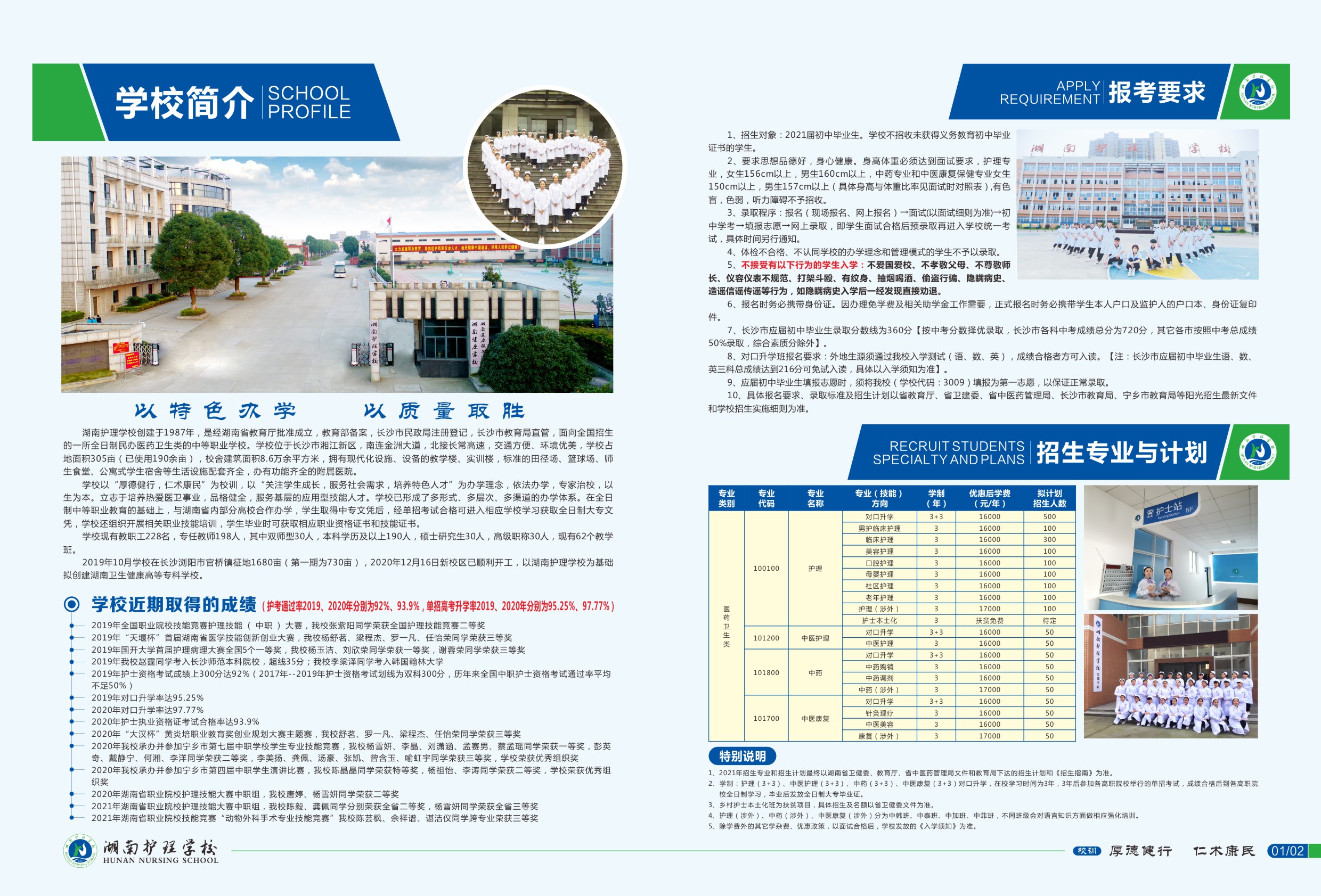 湖南护理学校2021招生简章
