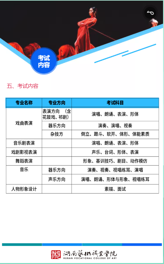 湖南艺术职业学院2021年招生简章-五年制大专