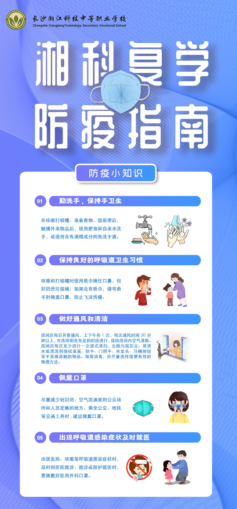 长沙湘江科技中等职业学校 2020年上学期高一、高二年级学生 开学返校重要通知