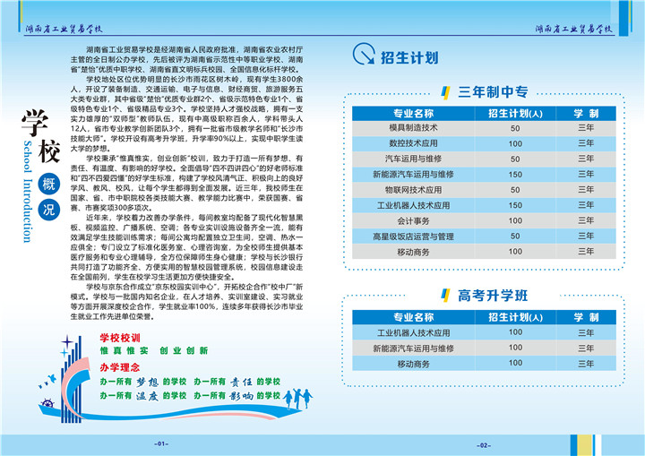 湖南省工业贸易学校2024年招生简章