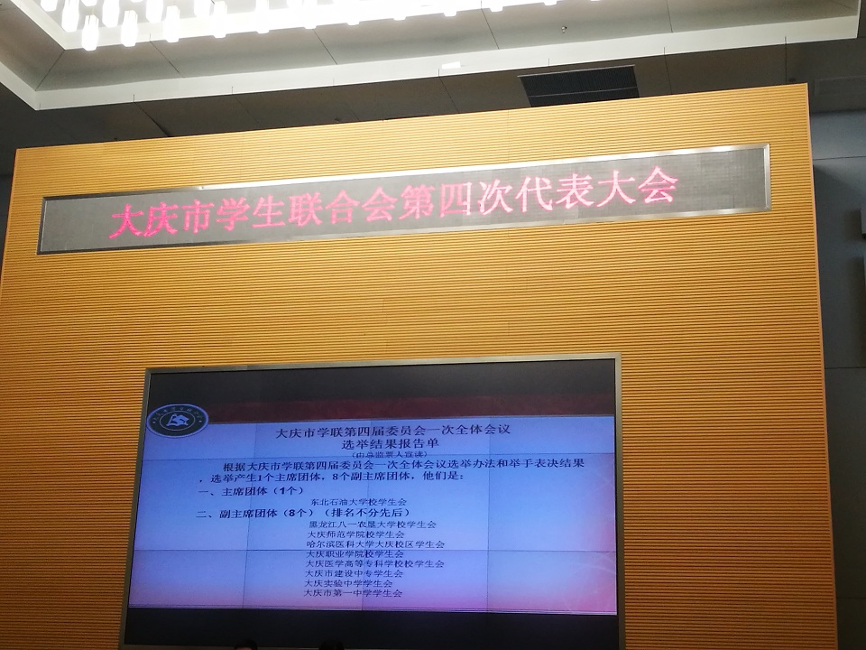 我校參加大慶市青聯七屆一次全體會議和市學聯第四次代表大會