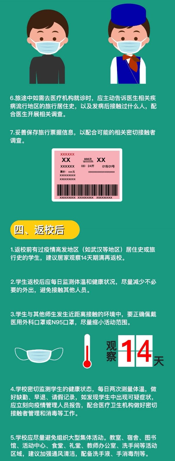 给寒假后返校学生、返岗教师的防护指南