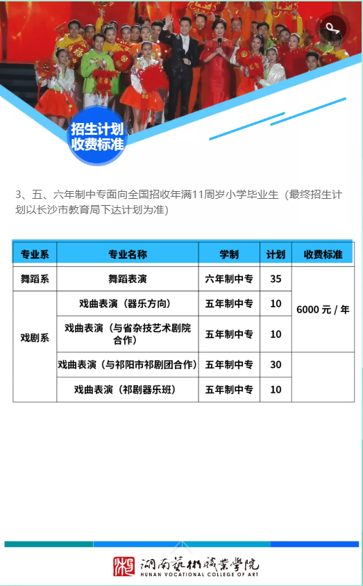 湖南艺术职业学院2021年招生简章-五年制大专