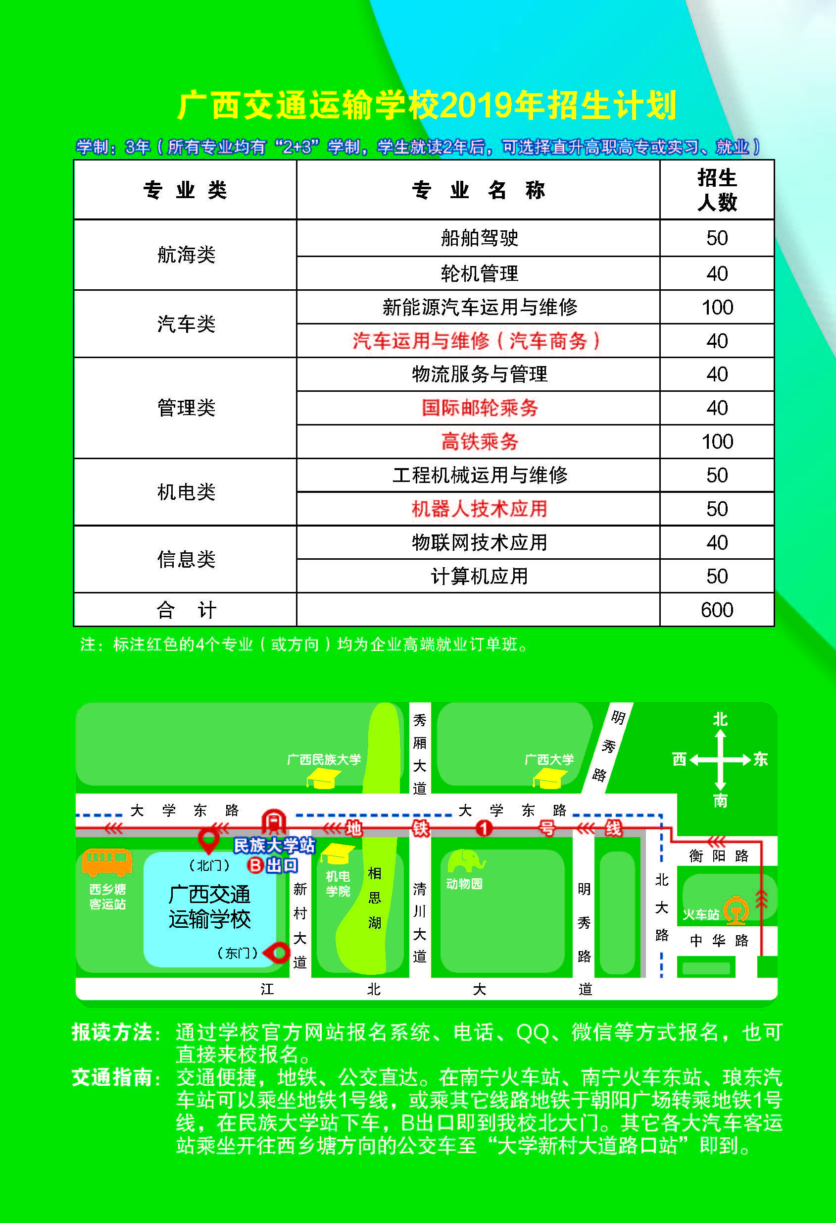 广西交通运输学校2019年招生简章